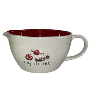 Rae Dunn Artisan Collection Merry Christmas"batter bowl. Peppermint candy design